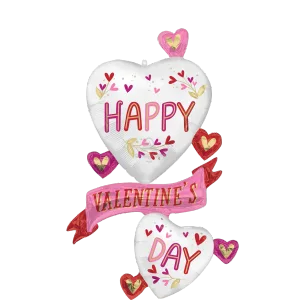 VALENTINE SATIN BOTANICAL TRACES GIANT MULTI-BALLOON