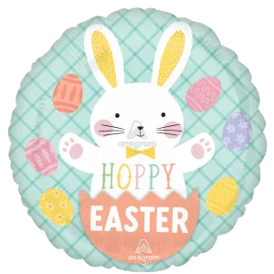 18" HOPPY EASTER BUNNY & EGGS HX