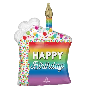 RAINBOW SLICE BIRTHDAY SUPER SHAPE