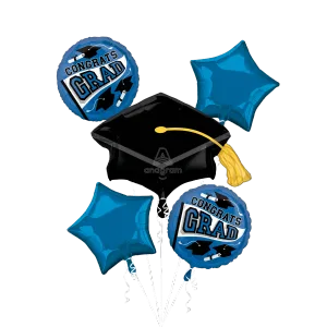 BLUE SCHOOL COLORS BE TRUE TO YOUR SCHOOL BOUQUET OF BALLOONS