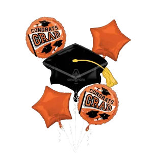 ORANGE SCHOOL COLORS BE TRUE TO YOUR SCHOOL BOUQUET OF BALLOONS