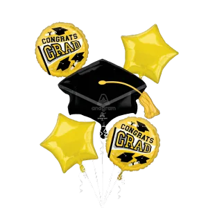 YELLOW SCHOOL COLORS BE TRUE TO YOUR SCHOOL BOUQUET OF BALLOONS