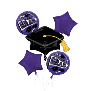 PURPLE SCHOOL COLORS BE TRUE TO YOUR SCHOOL BOUQUET OF BALLOONS