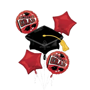 RED SCHOOL COLORS BE TRUE TO YOUR SCHOOL BOUQUET OF BALLOONS