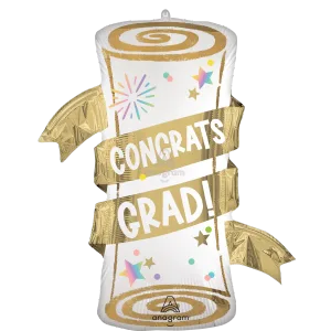 SATIN PASTEL GRAD PARTY DIPLOMA SUPER SHAPE