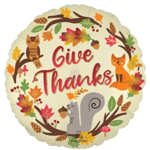 18" SATIN HAPPY FALL GIVE THANKS