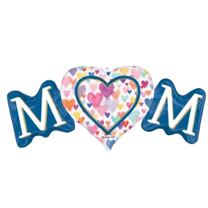 MOM SPRINKLED HEARTS SUPER SHAPE
