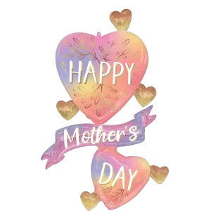 HAPPY MOTHER'S DAY BOTANICAL TRACES HEARTS GIANT MULTI-BALLOON