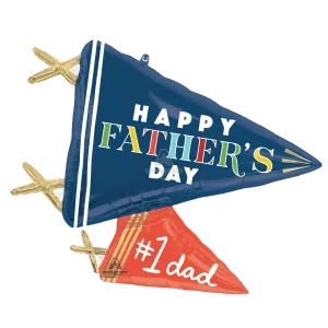 HAPPY FATHER'S DAY VARSITY DAD PENNANTS SUPER SHAPE