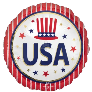 18" SATIN USA STARS & STRIPES