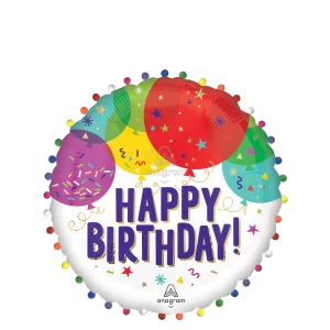 24" BIRTHDAY BALLOONS POM POM 