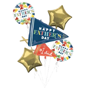 HAPPY FATHER'S DAY VARSITY DAD PENNANTS BOUQUET OF BALLOONS