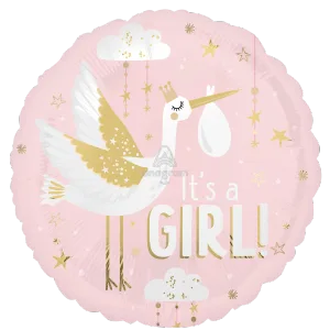 18" SATIN SPECIAL DELIVERY BABY GIRL SATIN