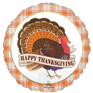 18" THANKFUL TURKEY THANKSGIVING HX