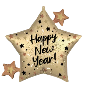 SATIN NEW YEAR NATURAL SPARKLE STAR SUPER SHAPE