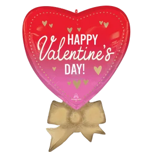 SATIN HAPPY VALENTINE'S DAY BETTER WITH BOWS SUPER SHAPE