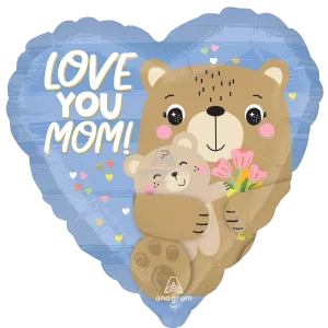 18" LOVE YOU MOM BEAR HUGS HX