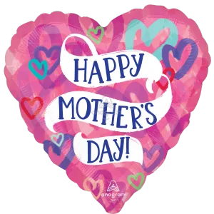 18" MOTHER'S DAY LAYERED HEARTS HX