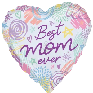 18" BEST MOM EVER SWEET SCRIBBLES HX