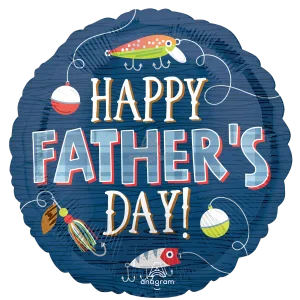 18" HAPPY FATHER'S DAY HOOKED ON DAD HX