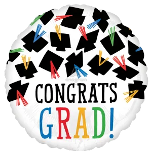 18" HATS OFF CONGRATS GRAD HX