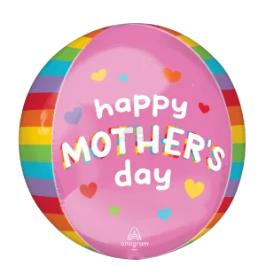 15" HAPPY MOTHER'S DAY BRILLIANT RAINBOW ORBZ