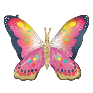VIBRANT PINK SATIN BUTTERFLY FLUTTERS SUPER SHAPE