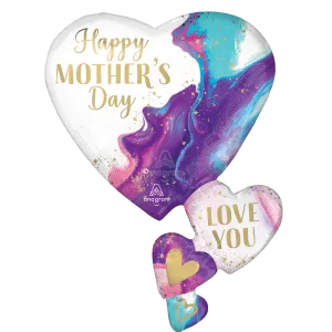 MOTHER'S DAY ALLURING MARBLE HEARTS SUPER SHAPE XL