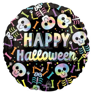 18" IRIDESCENT BARE BONES HALLOWEEN HOLOGRAPHIC