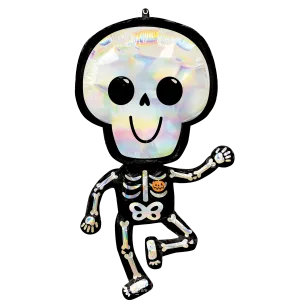 IRIDESCENT BARE BONES SKELETON HOLOGRAPHIC SUPER SHAPE