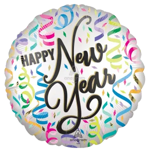 18" NEW YEAR SATIN CONFETTI CHEER SATIN