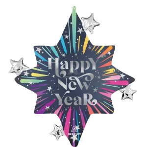 SATIN NEW YEAR'S BLAST STARS SUPER SHAPE