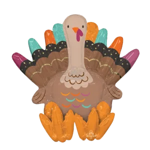 GIVE THANKS TURKEY SITTER CONSUMER INFLATED MULTI-BALLOON