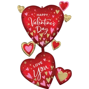 SATIN HEARTFELT ELEGANCE GIANT MULTI-BALLOON