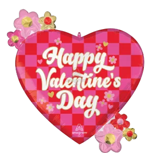CHECKERBOARD VALENTINE'S DAY SUPERSHAPE XL