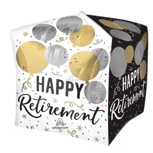 15" BLACK SILVER GOLD RETIREMENT CUBEZ