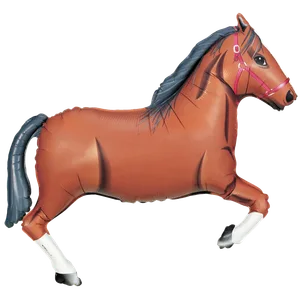 43" BROWN HORSE HELIUM SHAPE UNPACKAGED