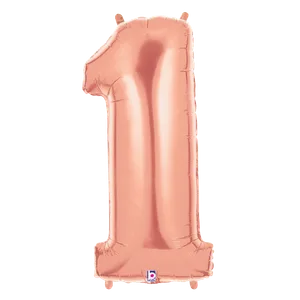 34" NUMBER 1 ROSE GOLD MEGALOON