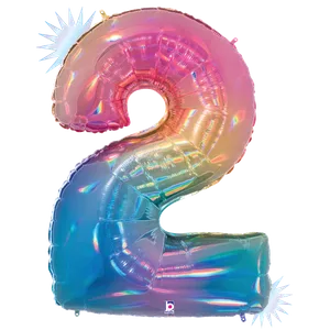 34" NUMBER 2 OPAL RAINBOW HOLOGRAPHIC MEGALOON