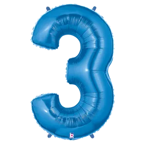 34" NUMBER 3 BLUE MEGALOON