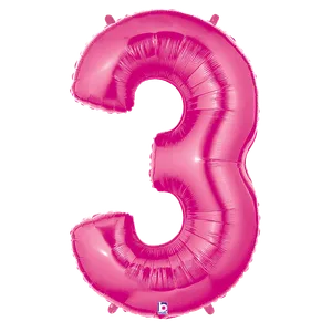 34" NUMBER 3 PINK MEGALOON