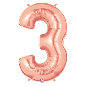 34" NUMBER 3 ROSE GOLD MEGALOON