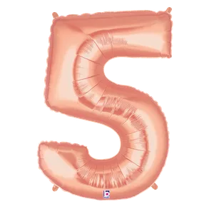 34" NUMBER 5 ROSE GOLD MEGALOON