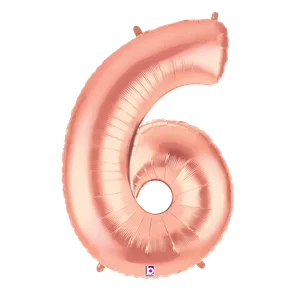 34" NUMBER 6 ROSE GOLD MEGALOON