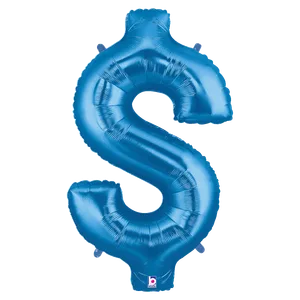 34" SYMBOL $ DOLLAR SIGN BLUE MEGALOON PKG