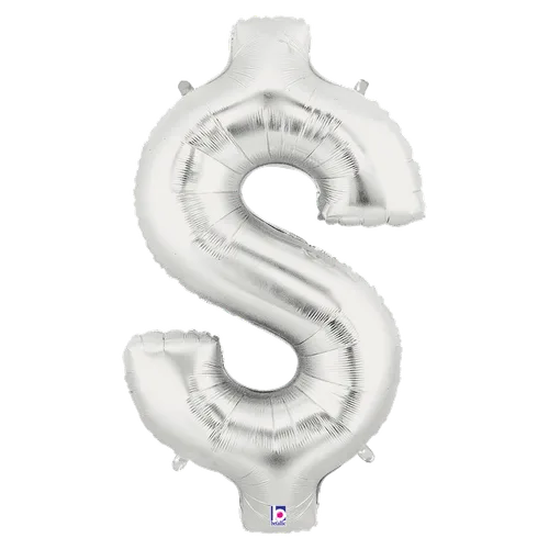 34" SYMBOL $ DOLLAR SIGN SILVER MEGALOON
