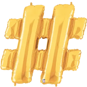 34" SYMBOL # HASHTAG SIGN GOLD MEGALOON