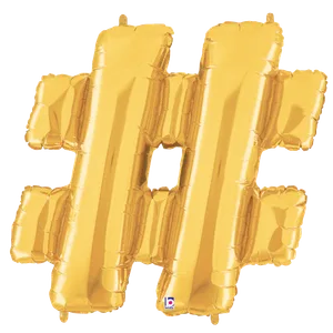 34" SYMBOL # HASHTAG SIGN ROSE GOLD MEGALOON