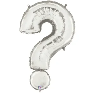 34" SYMBOL ? QUESTION MARK SILVER MEGALOON