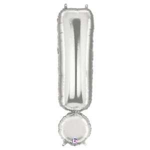 34" SYMBOL ! EXCLAMATION POINT SILVER MEGALOON